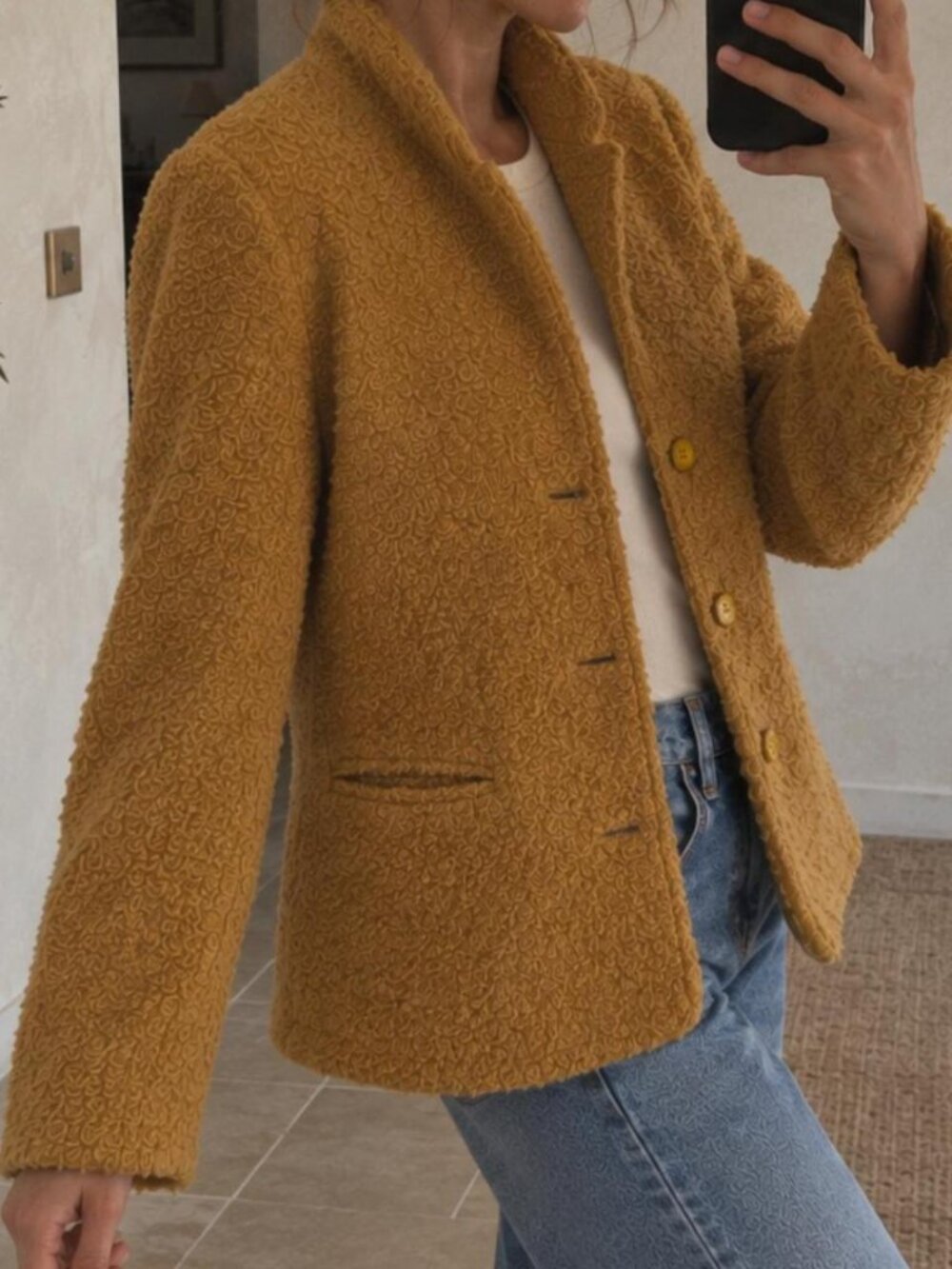 ✨ Vintage 60s Mustard Bouclé Wool Jacket ✨